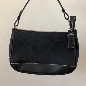 COACH Black Pattern Mini Leather Handbag